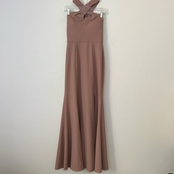 Jenny Yoo Collection Kayleigh Long Maxi Bridesmaid Dress Size 6 Whipped Apricot - Picture 4 of 16